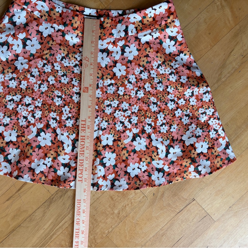 Micro Skirt Retro Hippie Skater Flower Power Playful A Line Size Zipper Sz Lg - Picture 3 of 5